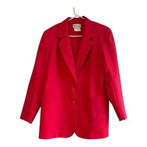 Vintage 80s/90s TanJay Fuchsia Blazer US 12 |Shoulder Pads Barbiecore